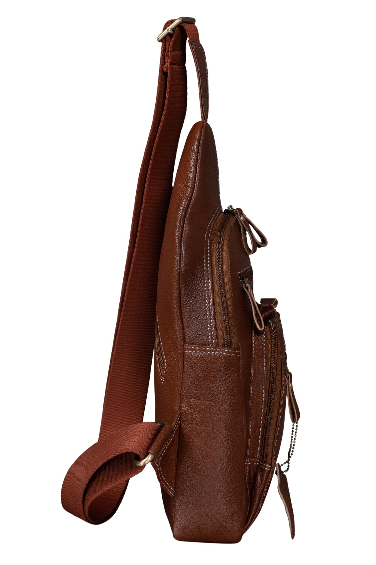 BRAND LEATHER Men's Genuine Leather Sling Chest Bag Casual Shoulder Daypack's