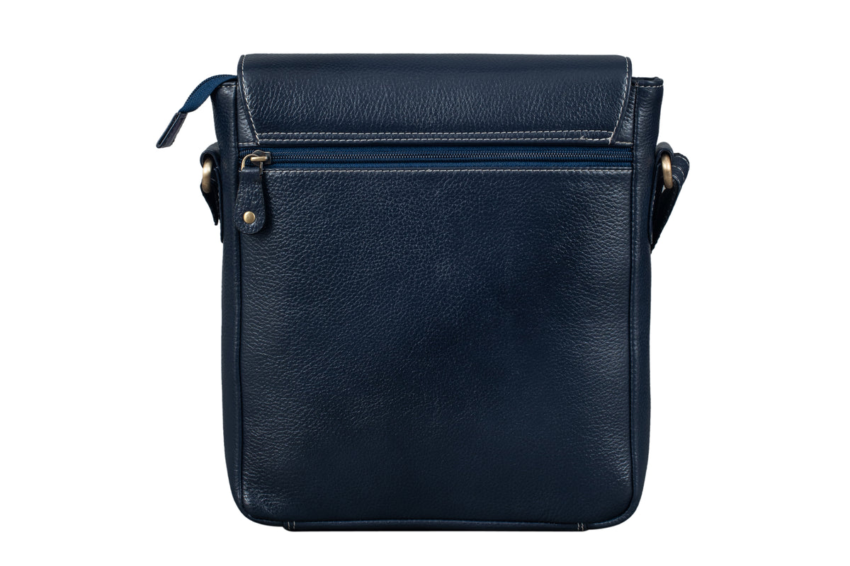 BRAND LEATHER Genuine Leather Sling Bag for Men - Crossbody One Side Bag with Multiple Pockets, Adjustable Shoulder Straps - Messenger Bag Ideal for Travel and Office Use, 1-Year Warranty