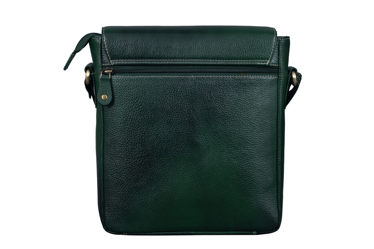 BRAND LEATHER Genuine Leather Sling Bag for Men - Crossbody One Side Bag with Multiple Pockets, Adjustable Shoulder Straps - Messenger Bag Ideal for Travel and Office Use, 1-Year Warranty