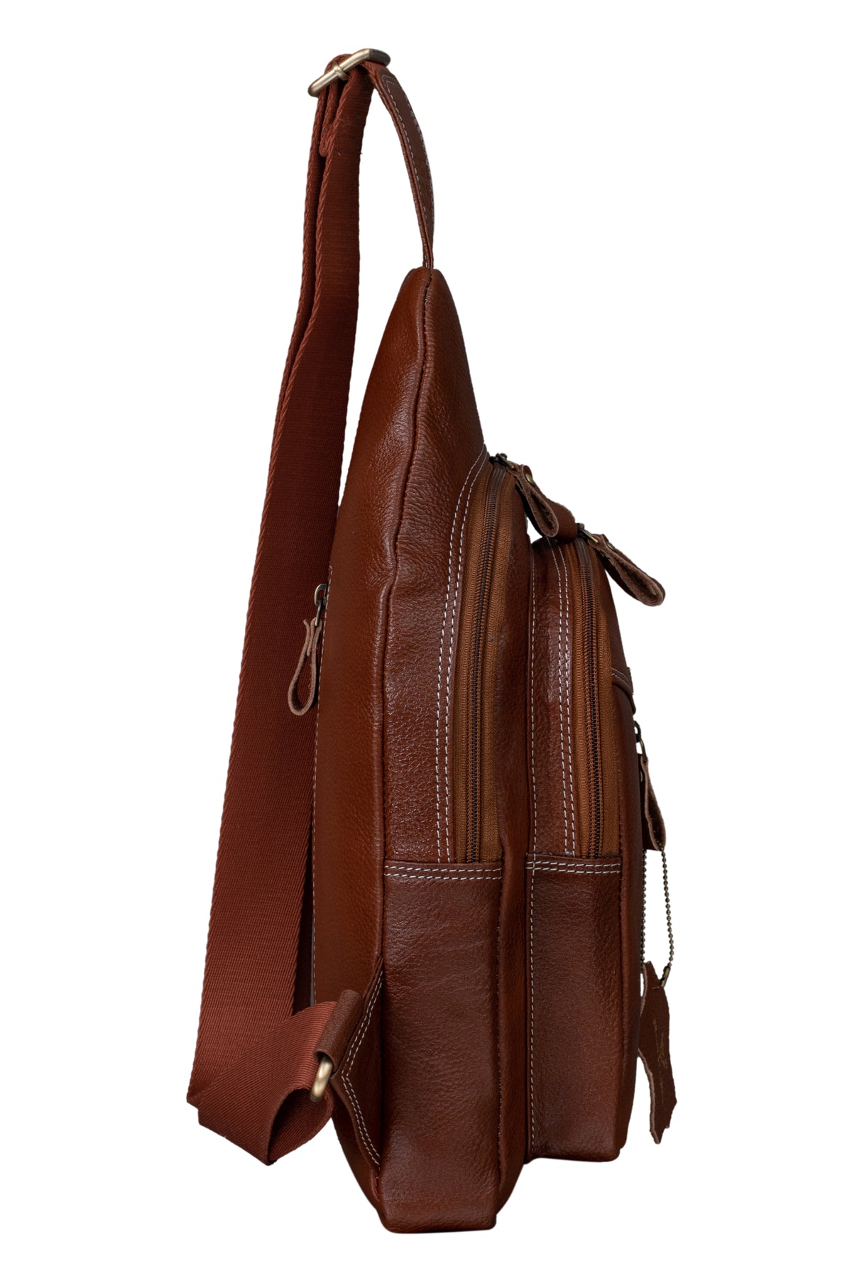 BRAND LEATHER Men's Genuine Leather Sling Chest Bag Casual Shoulder Daypack's