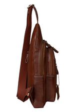 BRAND LEATHER Men's Genuine Leather Sling Chest Bag Casual Shoulder Daypack's