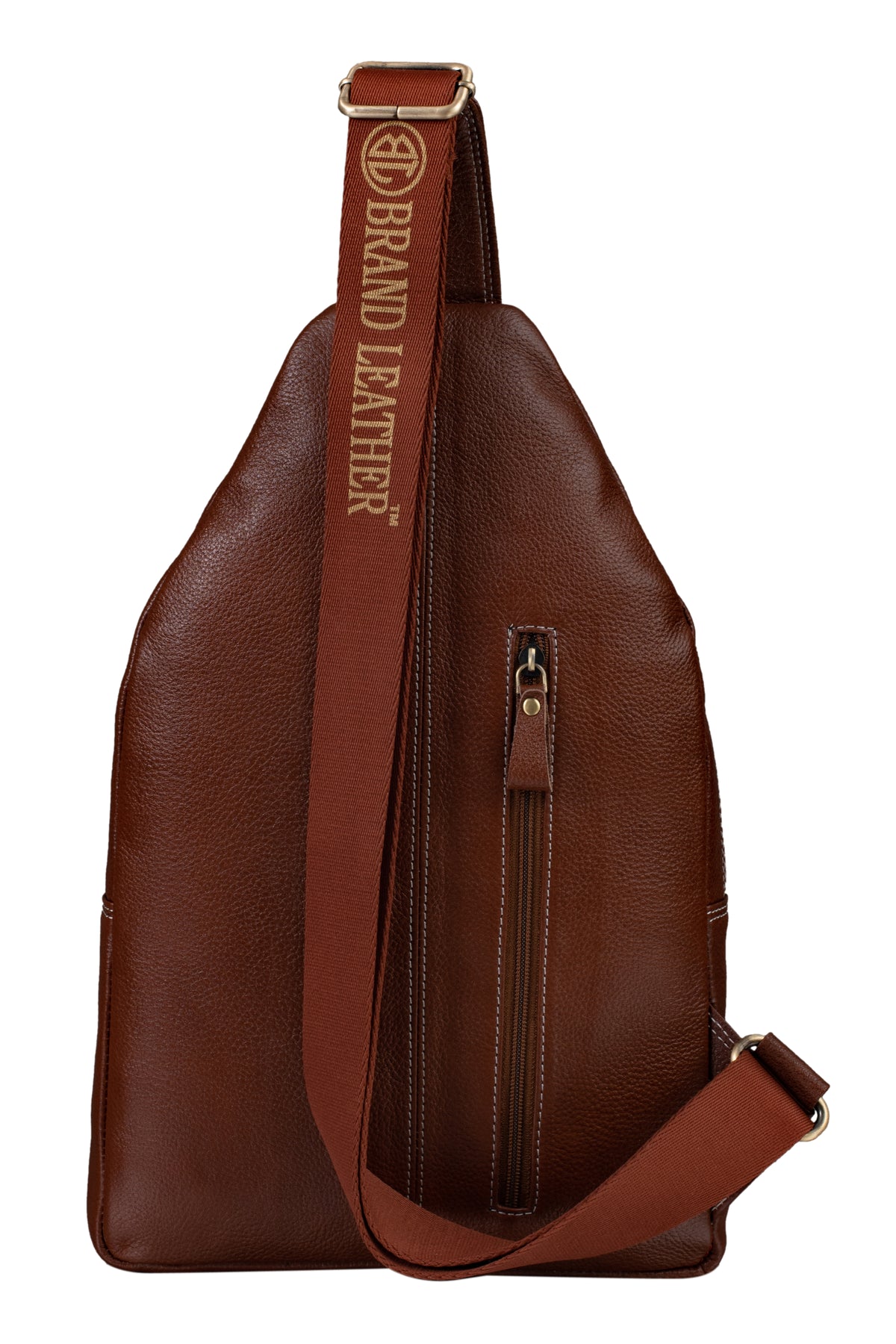 BRAND LEATHER Men's Genuine Leather Sling Chest Bag Casual Shoulder Daypack's