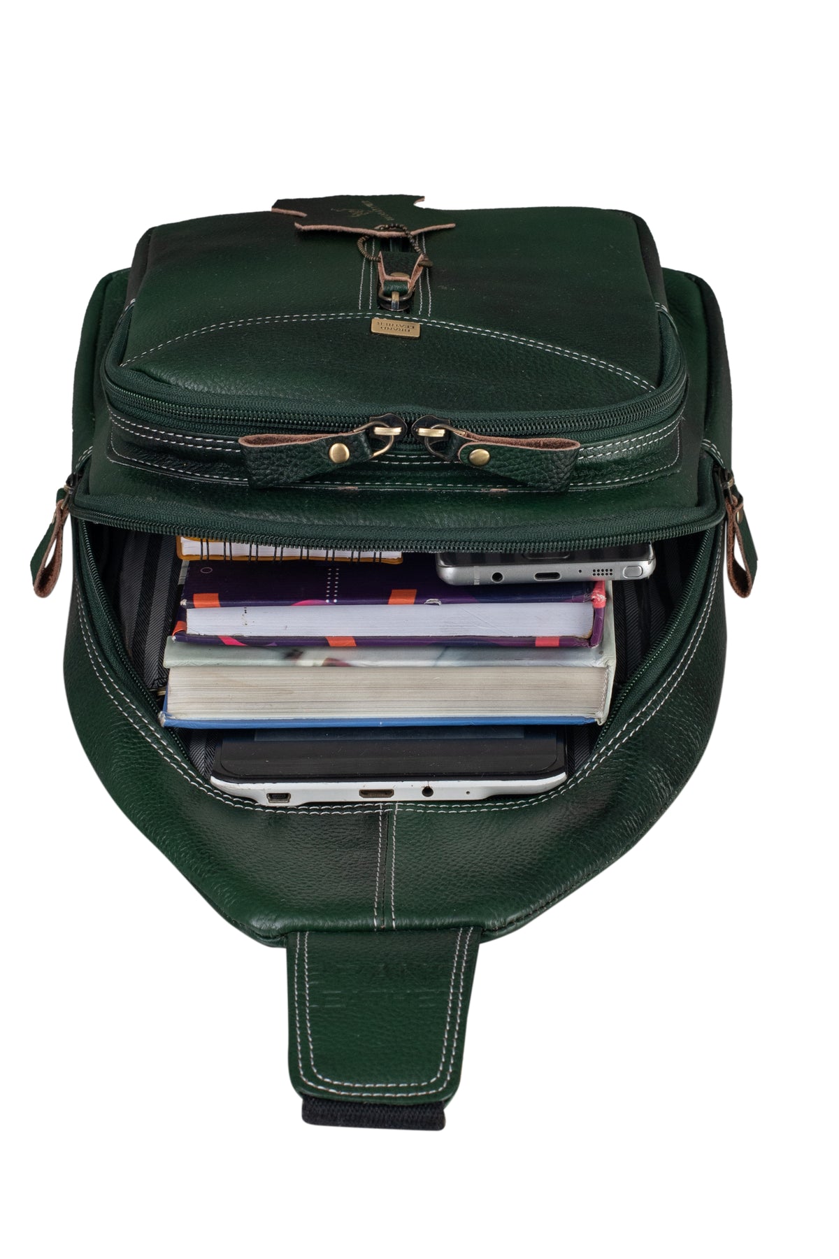 BRAND LEATHER Men's Genuine Leather Sling Chest Bag Casual Shoulder Daypack's