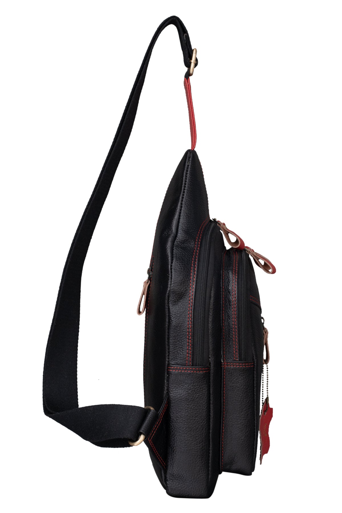 BRAND LEATHER Men's Genuine Leather Sling Chest Bag Casual Shoulder Daypack's