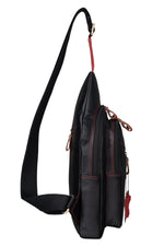 BRAND LEATHER Men's Genuine Leather Sling Chest Bag Casual Shoulder Daypack's