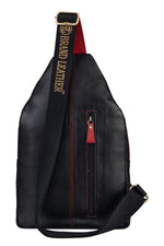 BRAND LEATHER Men's Genuine Leather Sling Chest Bag Casual Shoulder Daypack's