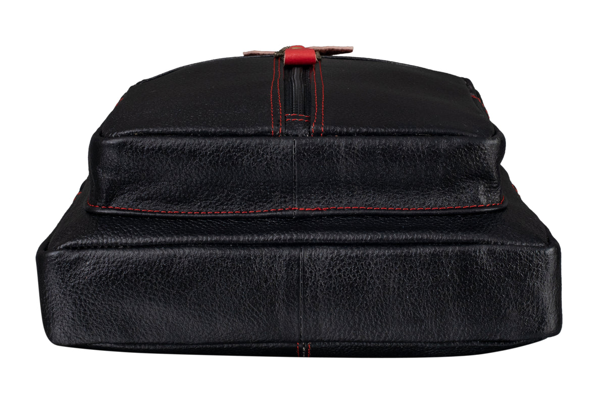 BRAND LEATHER Men's Genuine Leather Sling Chest Bag Casual Shoulder Daypack's