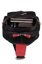 BRAND LEATHER Men's Genuine Leather Sling Chest Bag Casual Shoulder Daypack's