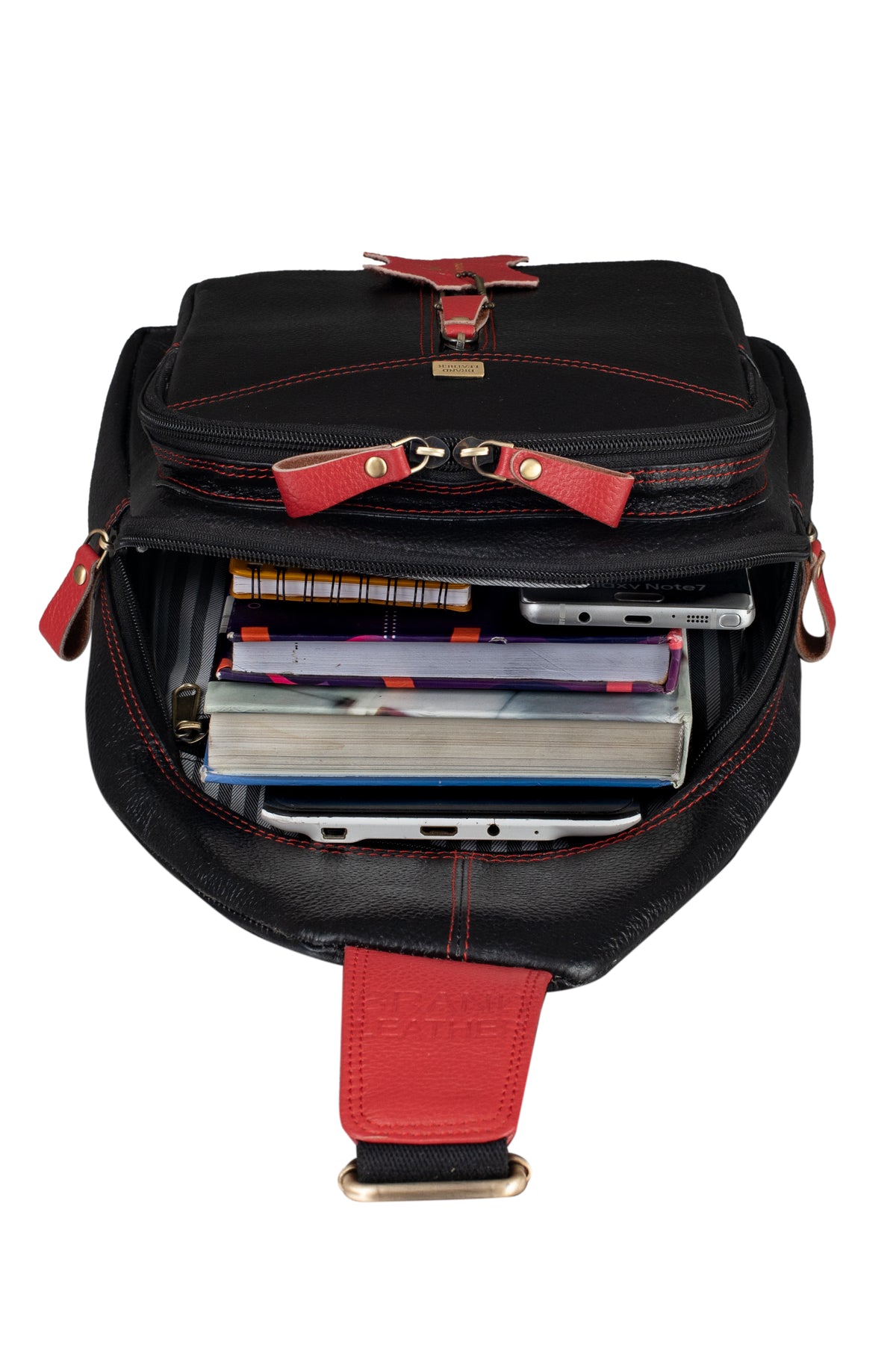 BRAND LEATHER Men's Genuine Leather Sling Chest Bag Casual Shoulder Daypack's