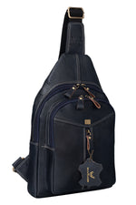 BRAND LEATHER Men's Genuine Leather Sling Chest Bag Casual Shoulder Daypack's