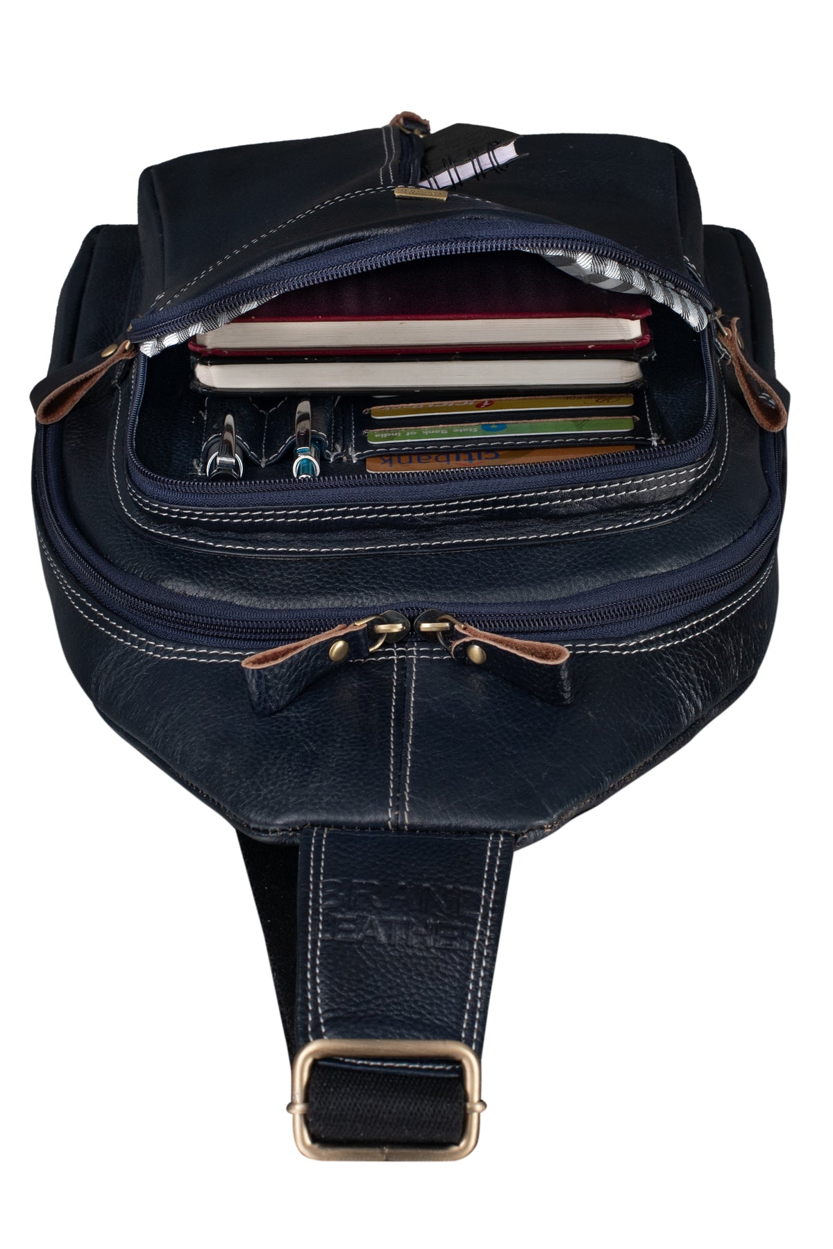 BRAND LEATHER Men's Genuine Leather Sling Chest Bag Casual Shoulder Daypack's