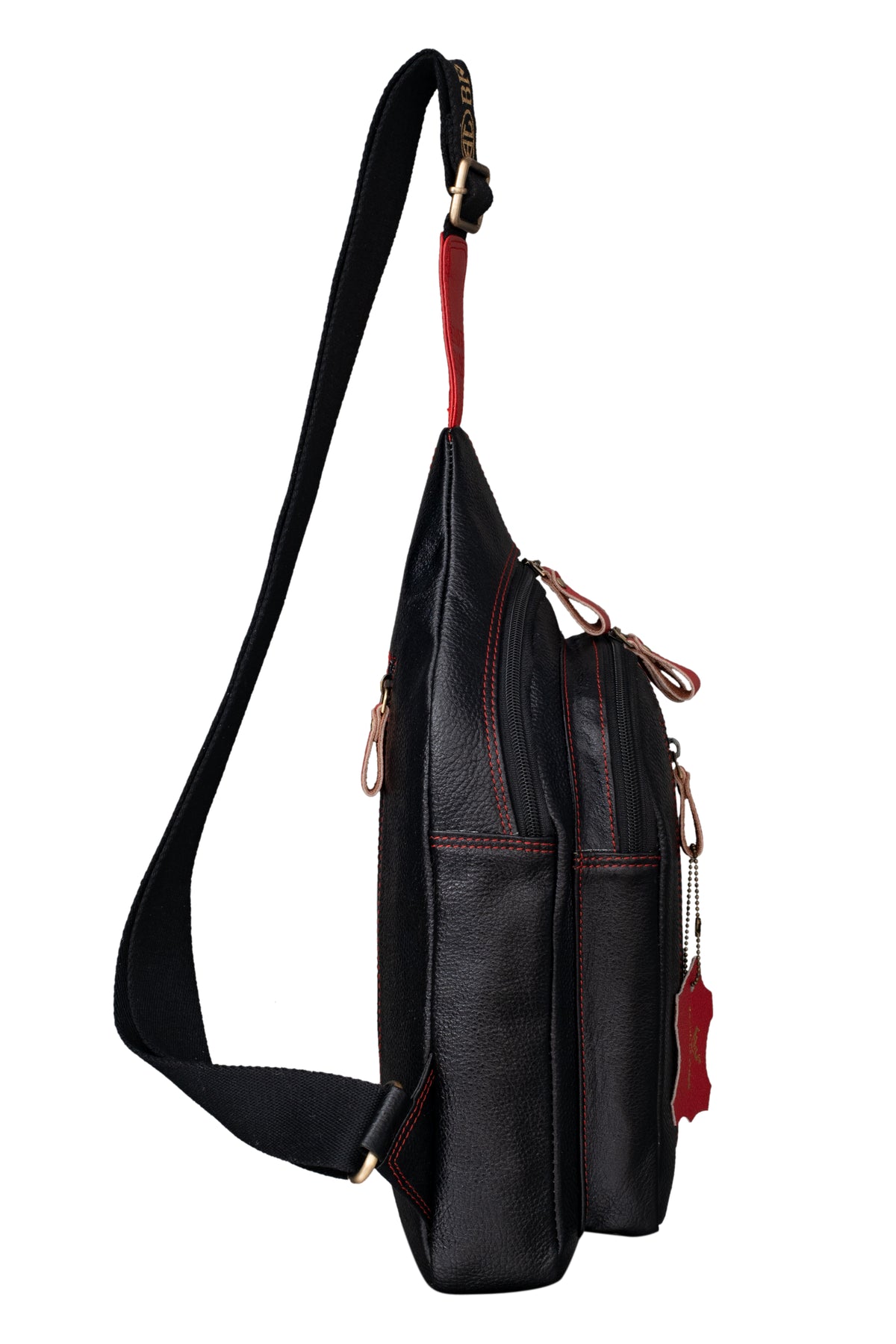 BRAND LEATHER Men's Genuine Leather Sling Chest Bag Casual Shoulder Daypack's