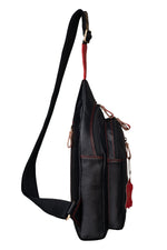 BRAND LEATHER Men's Genuine Leather Sling Chest Bag Casual Shoulder Daypack's