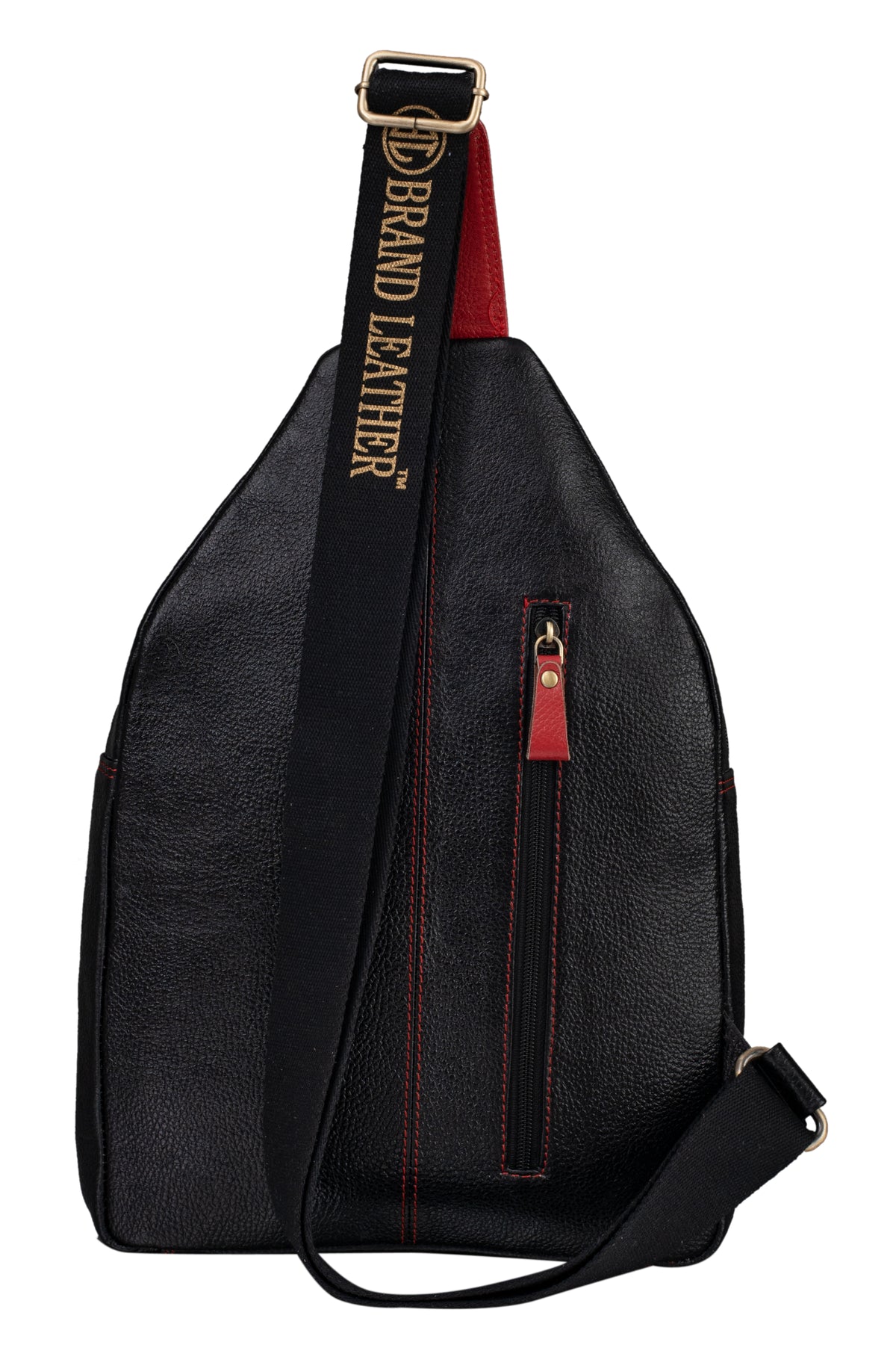 BRAND LEATHER Men's Genuine Leather Sling Chest Bag Casual Shoulder Daypack's