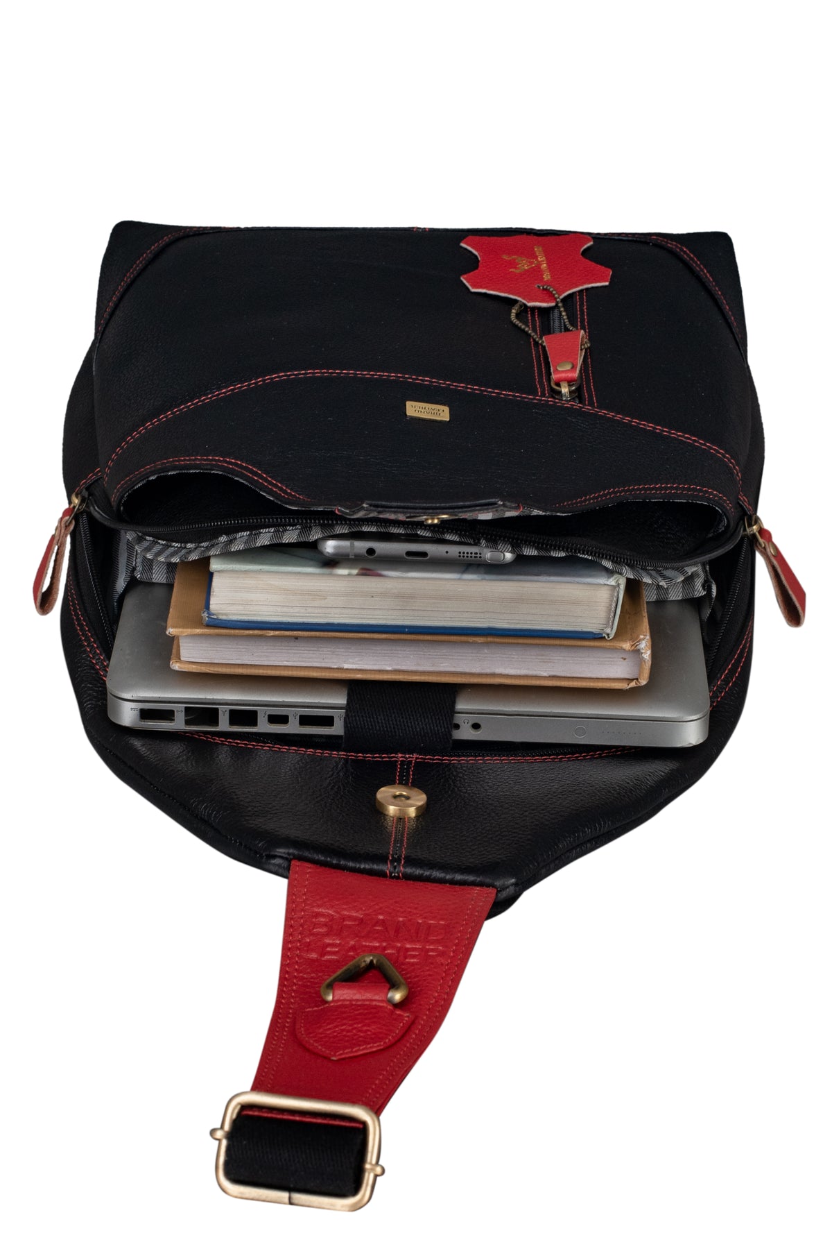 BRAND LEATHER Men's Genuine Leather Sling Chest Bag Casual Shoulder Daypack's