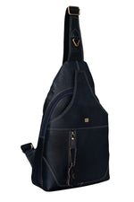 BRAND LEATHER Men's Genuine Leather Sling Chest Bag Casual Shoulder Daypack's