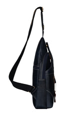 BRAND LEATHER Men's Genuine Leather Sling Chest Bag Casual Shoulder Daypack's