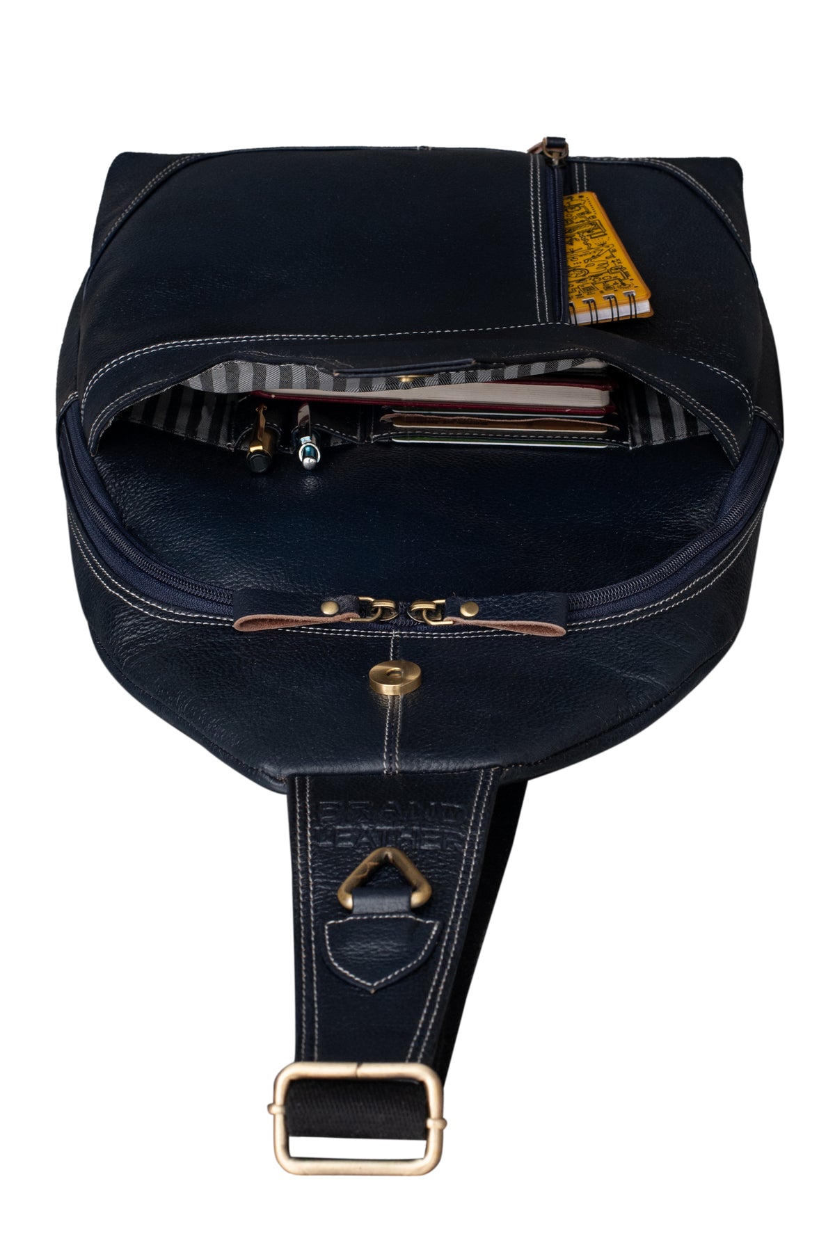 BRAND LEATHER Men's Genuine Leather Sling Chest Bag Casual Shoulder Daypack's