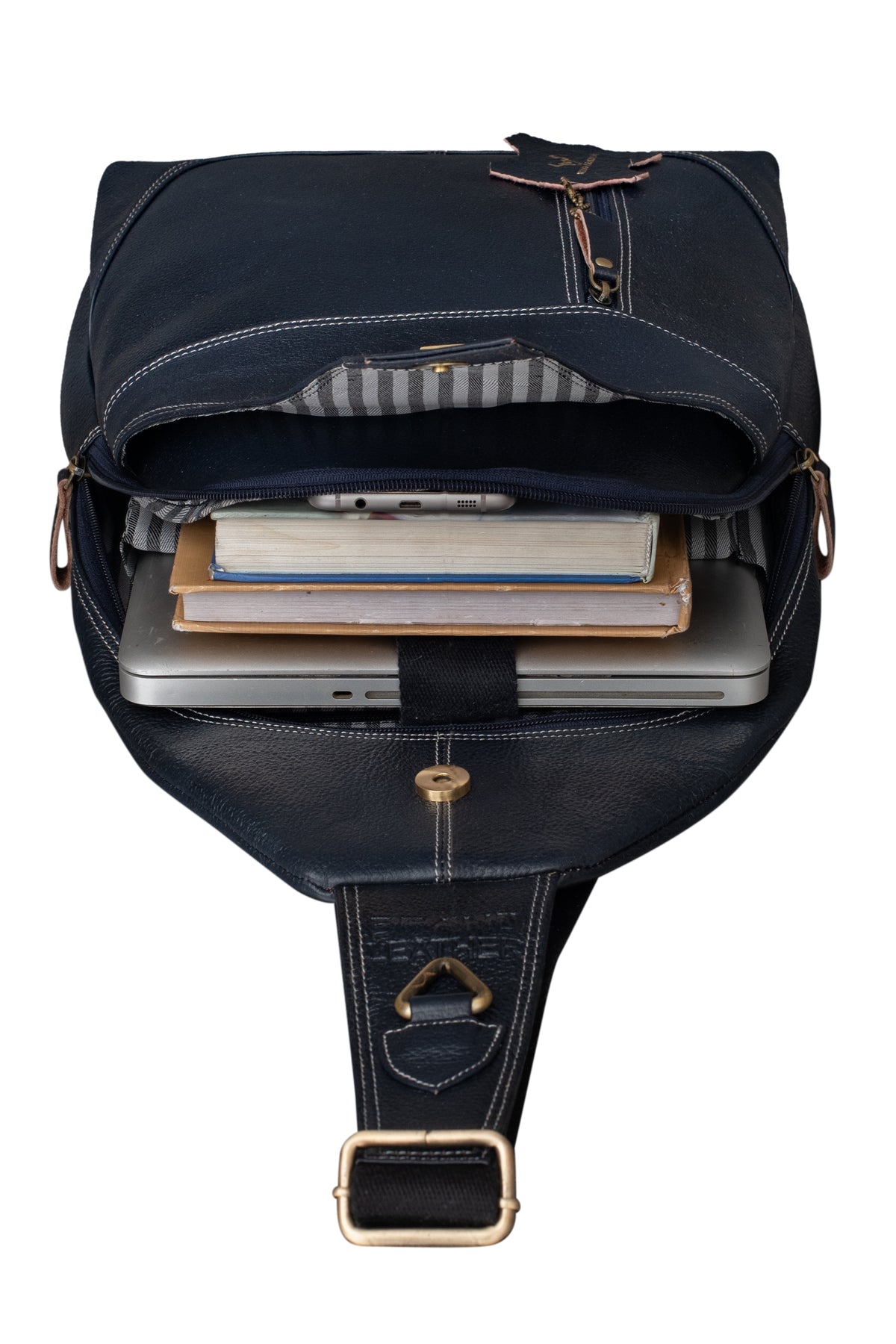 BRAND LEATHER Men's Genuine Leather Sling Chest Bag Casual Shoulder Daypack's