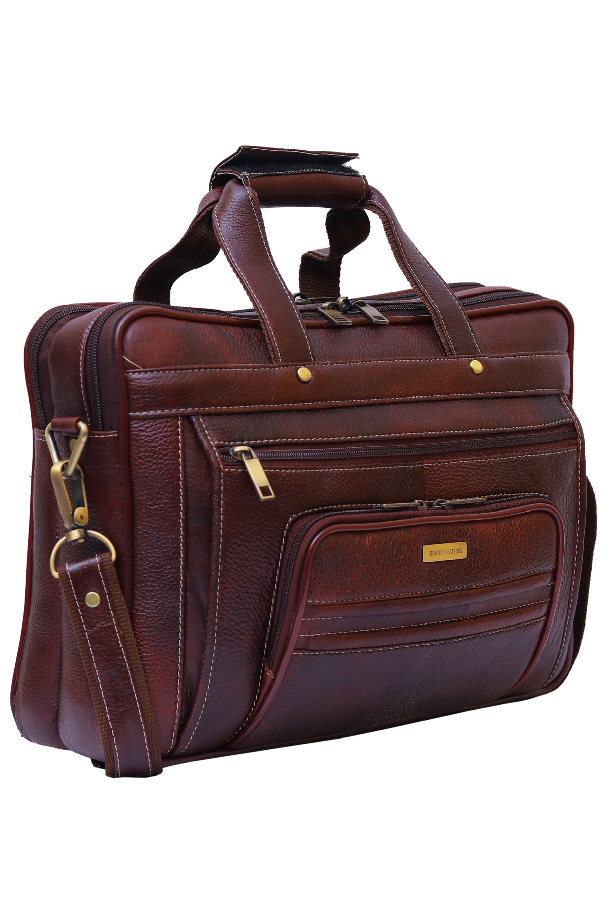 Genuine Leather Briefcase for Men Business Travel Messenger Bags 15.6 Inch Laptop Bag