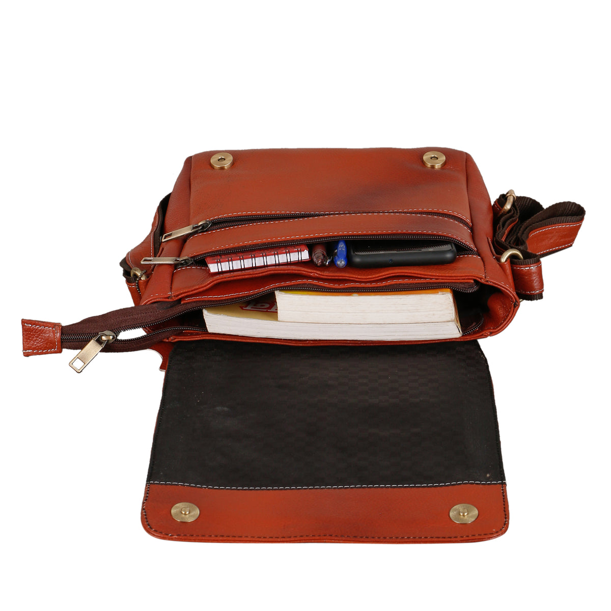 BRAND LEATHER Genuine Leather Cross Body Sling Bag For Unisex