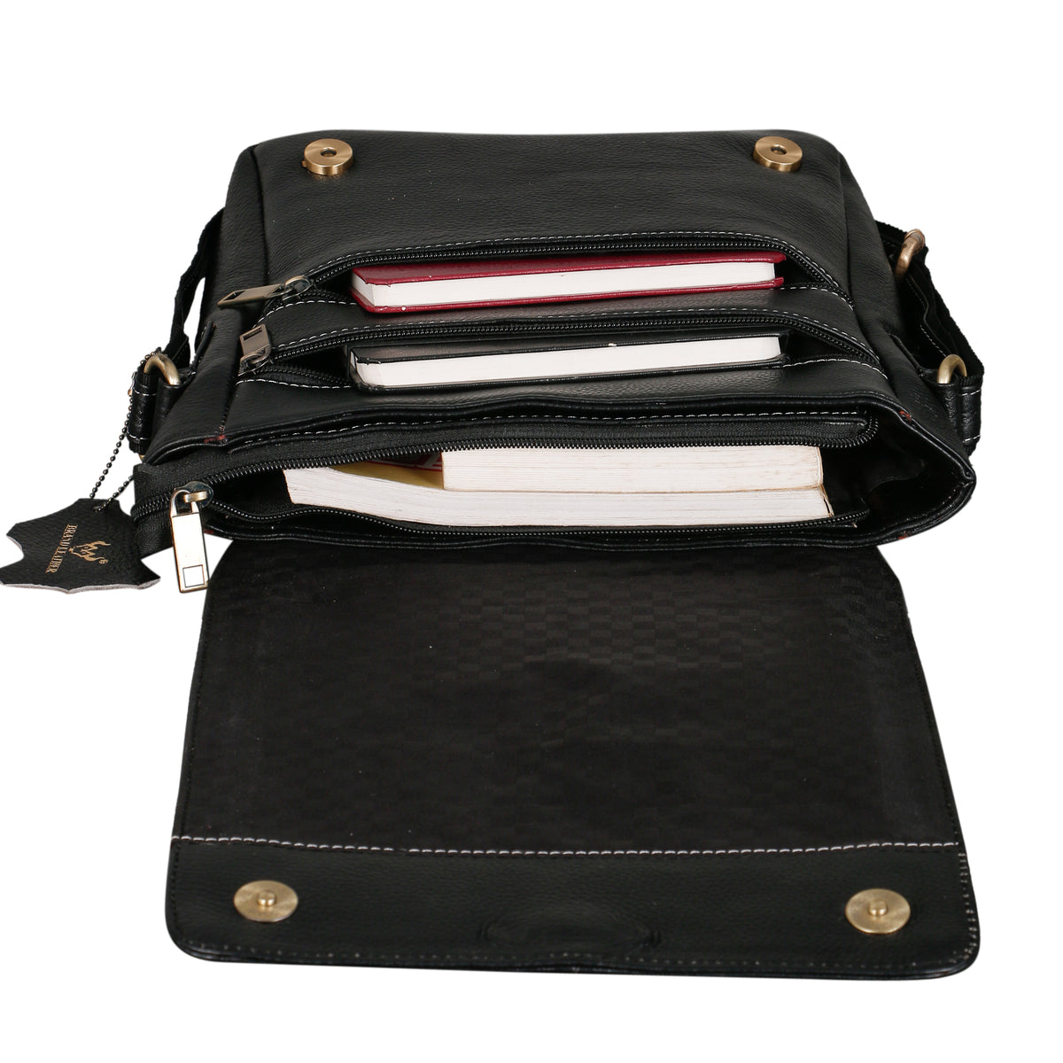 BRAND LEATHER Genuine Leather Cross Body Sling Bag For Unisex