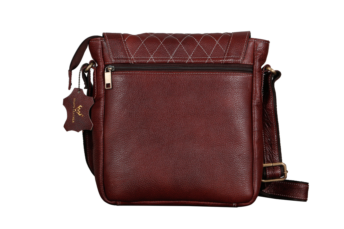 BRAND LEATHER Genuine Leather Cross Body Sling Bag For Unisex
