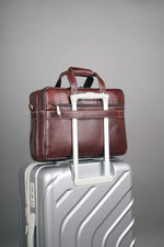 Genuine Leather 15.6 Inch Expandable Laptop Messenger Bag