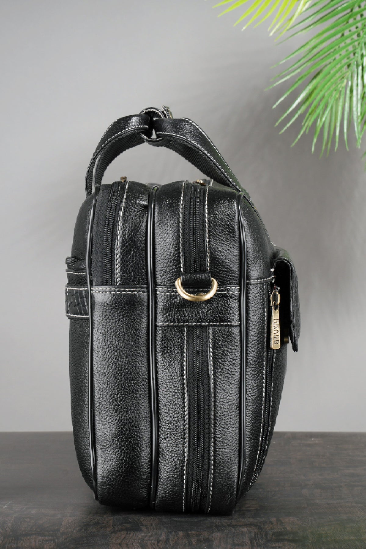 Genuine Leather 15.6 Inch Expandable Laptop Messenger Bag