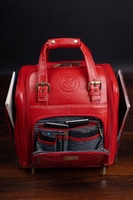 Genuine Leather Underseat Carry-On Rolling Travel Luggage Bags