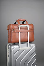 Genuine Leather 15.6 Inch Expandable Laptop Messenger Bag