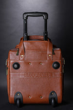 Genuine Leather Underseat Carry-On Rolling Travel Luggage Bags
