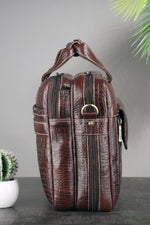 Genuine Leather 15.6 Inch Expandable Laptop Messenger Bag