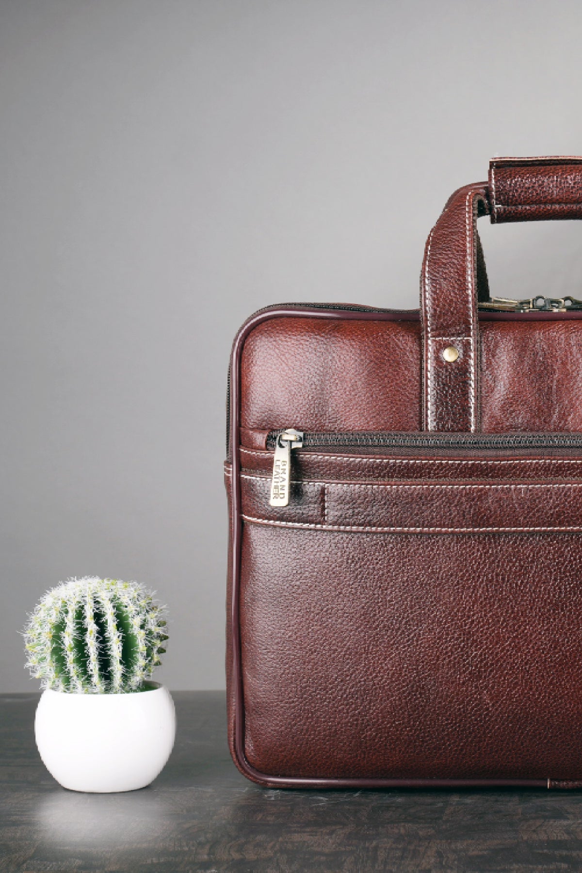 Genuine Leather 15.6 Inch Expandable Laptop Messenger Bag