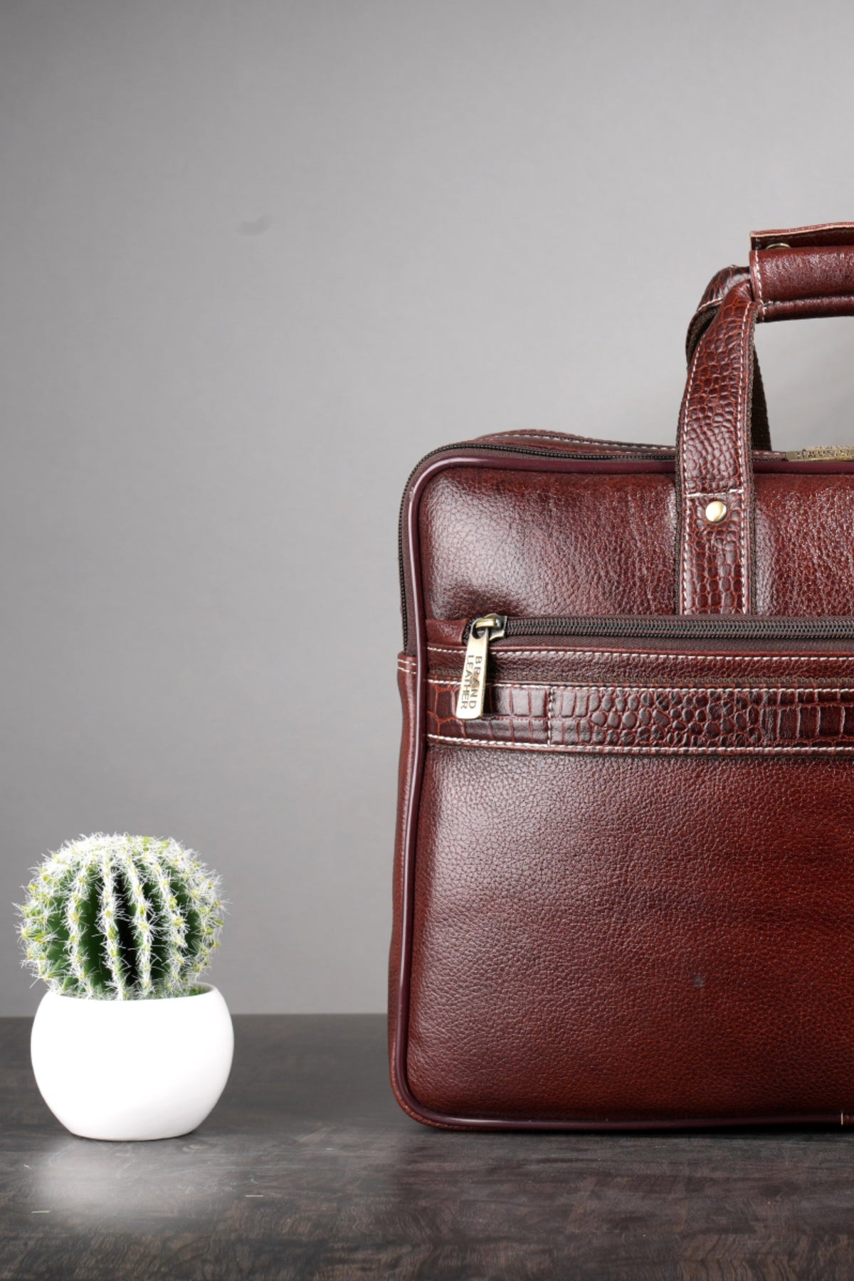 Genuine Leather 15.6 Inch Expandable Laptop Messenger Bag