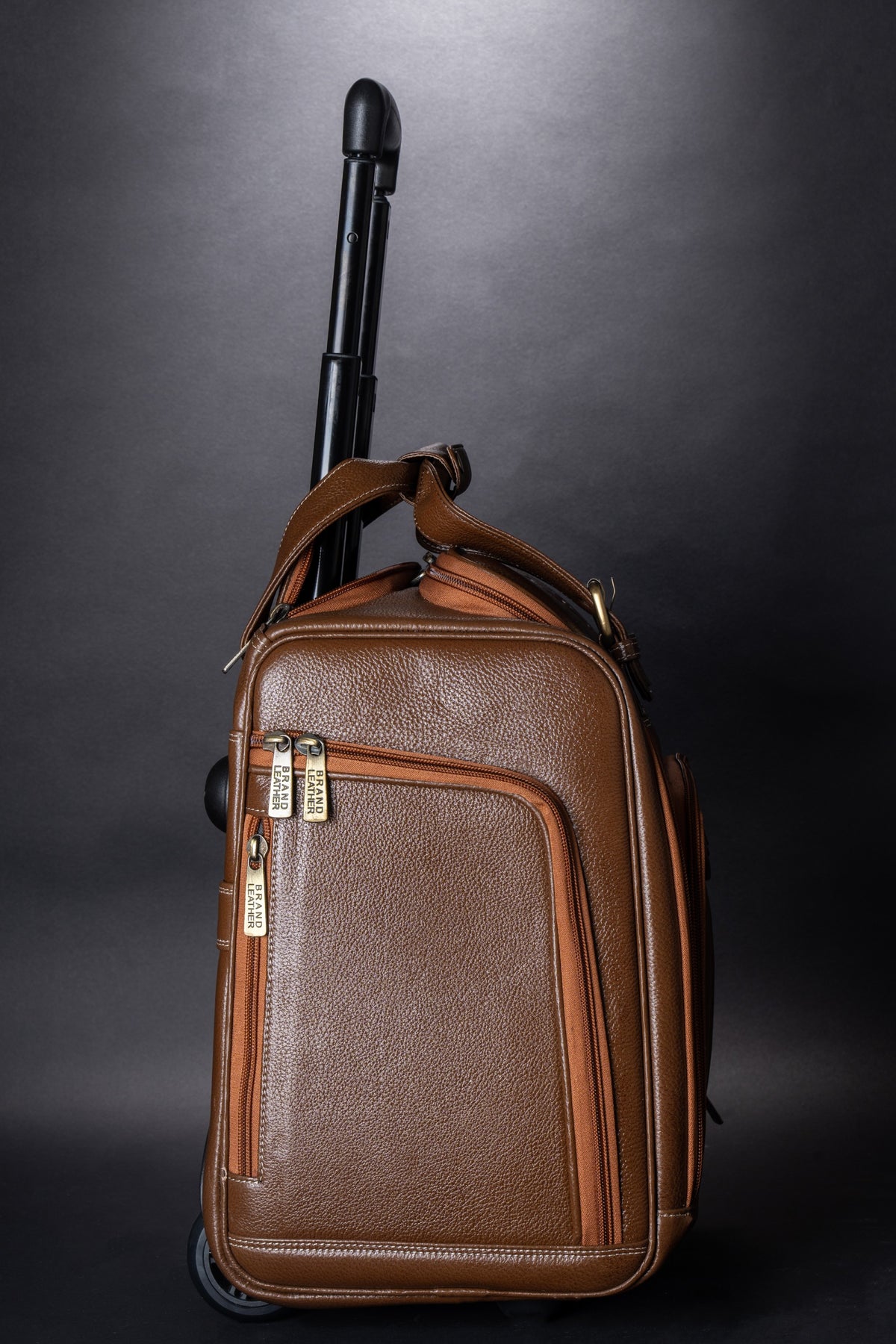 Genuine Leather Underseat Carry-On Rolling Travel Luggage Bags