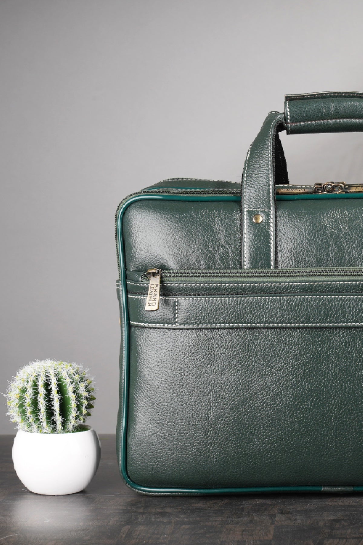 Genuine Leather 15.6 Inch Expandable Laptop Messenger Bag