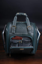 Genuine Leather Underseat Carry-On Rolling Travel Luggage Bags