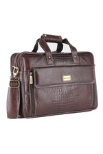 Genuine Leather 15.6 Inch Expandable Laptop Messenger Bag