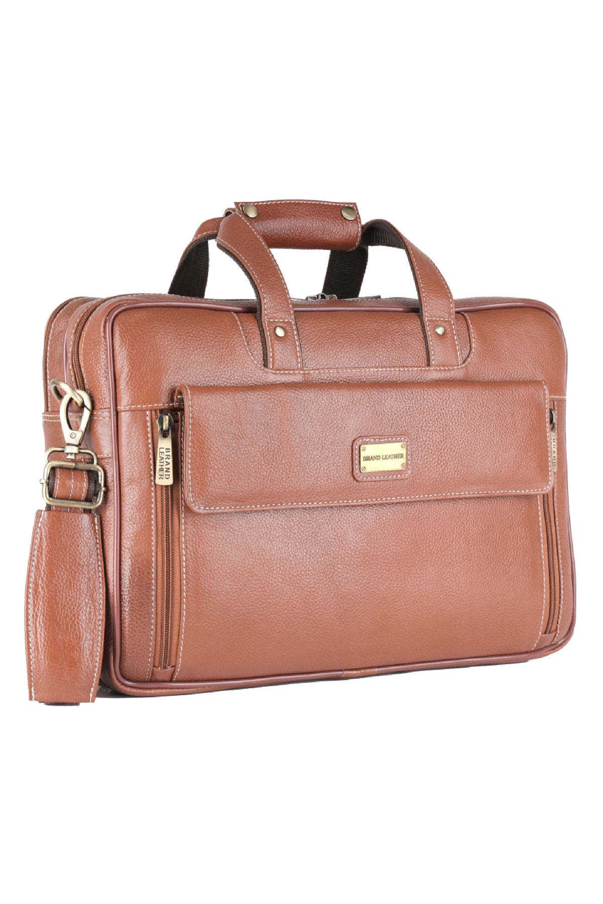 Genuine Leather 15.6 Inch Expandable Laptop Messenger Bag