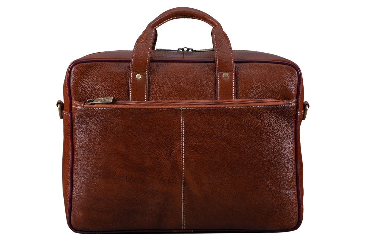 BRAND LEATHER Genuine Leather Laptop Bag for Men/Office Bag for Men |Fits 14|15.6|16 Inch Laptop Bag/MacBook |Leather Bag for Men with Shoulder Straps|Crossbody Laptop Messenger Bag for Men