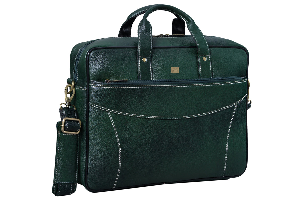 BRAND LEATHER Genuine Leather Laptop Bag for Men/Office Bag for Men |Fits 14|15.6|16 Inch Laptop Bag/MacBook |Leather Bag for Men with Shoulder Straps|Crossbody Laptop Messenger Bag for Men