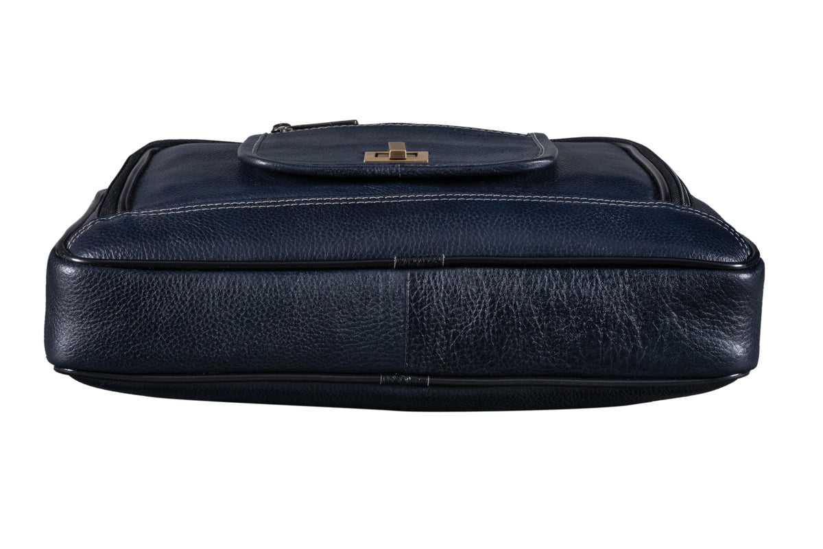 BRAND LEATHER Laptop Bag for Men - Genuine Leather Messenger Bag for Office - Fits up to 13 Inch Laptop -Brown Shoulder Bag