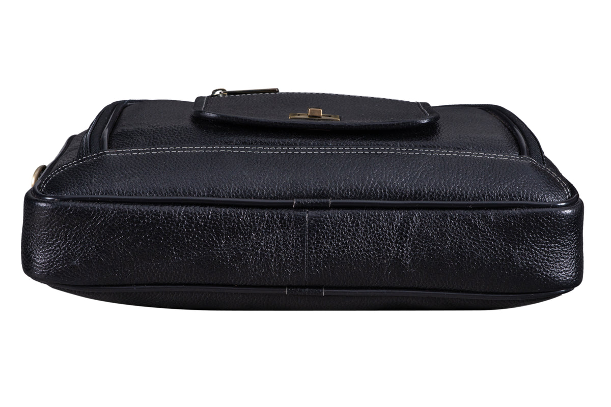 BRAND LEATHER Laptop Bag for Men - Genuine Leather Messenger Bag for Office - Fits up to 13 Inch Laptop -Brown Shoulder Bag