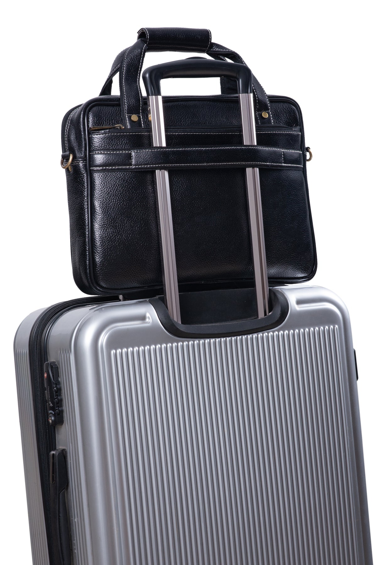 BRAND LEATHER Laptop Bag for Men - Genuine Leather Messenger Bag for Office - Fits up to 13 Inch Laptop -Brown Shoulder Bag