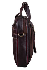 BRAND LEATHER Laptop Bag for Men - Genuine Leather Messenger Bag for Office - Fits up to 13 Inch Laptop -Brown Shoulder Bag