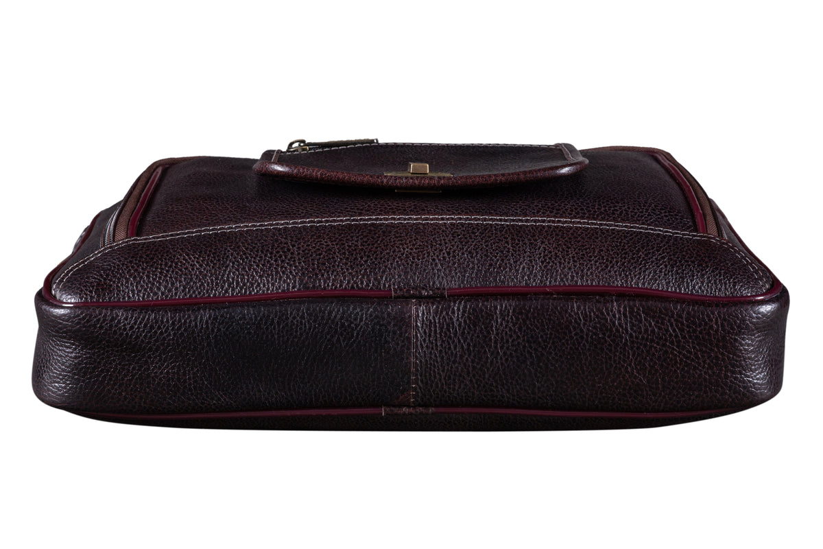 BRAND LEATHER Laptop Bag for Men - Genuine Leather Messenger Bag for Office - Fits up to 13 Inch Laptop -Brown Shoulder Bag