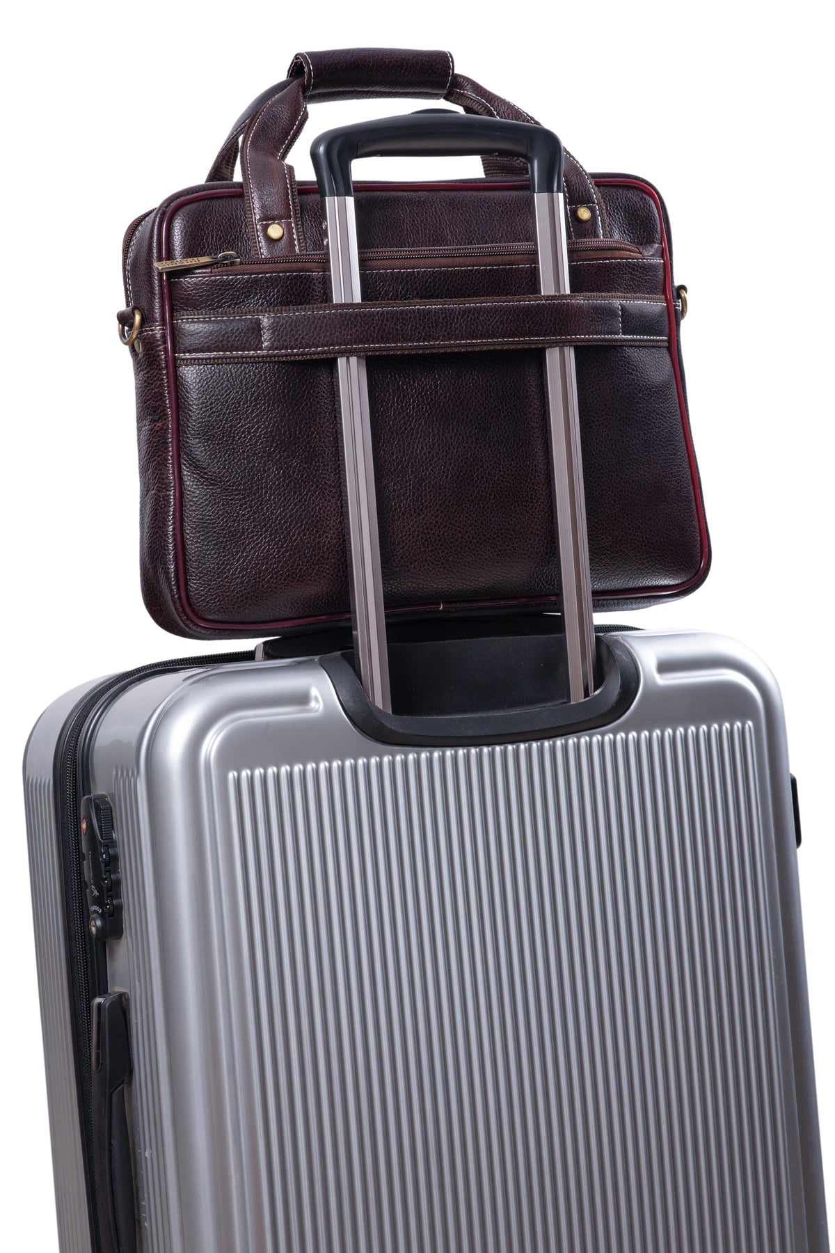 BRAND LEATHER Laptop Bag for Men - Genuine Leather Messenger Bag for Office - Fits up to 13 Inch Laptop -Brown Shoulder Bag