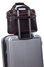 BRAND LEATHER Laptop Bag for Men - Genuine Leather Messenger Bag for Office - Fits up to 13 Inch Laptop -Brown Shoulder Bag