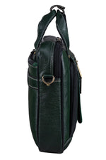 BRAND LEATHER Laptop Bag for Men - Genuine Leather Messenger Bag for Office - Fits up to 13 Inch Laptop -Brown Shoulder Bag